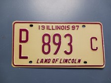 1997 Illinois Dealer License Plate DL 893 C