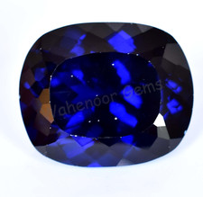 D' Block Natural Tanzanite 49.35 Ct Blue Cushion Cut Certified Loose Gemstone
