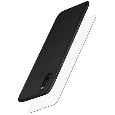 Handy Hülle für Samsung Galaxy M21 Slim Case Cover Schutzhülle + Panzerfolie