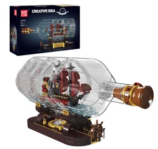 Mould King 10085 MINI Queen Anne's Revenge Captured Pirate Ship Drifting Bottle