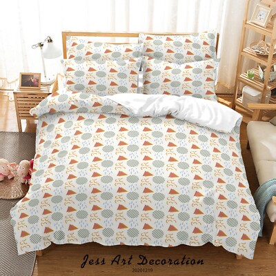 3D Geometry Graphics Pattern Quilt Cover Set Bedding Sets Pillowcases Queen 4