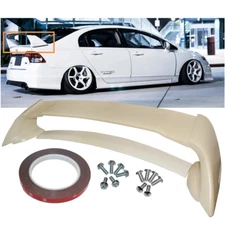For 06-11 Civic 4DR Sedan Unpainted Mugen Style RR 4Pic Trunk Wing Spoiler Rear