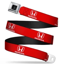 HONDA Red Adjustable Seatbelt BELT Buckle Belt Licensed Buckle Down  (24”-38”)