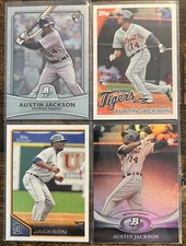 ⚾️Austin Jackson 4-CARD LOT (2010-2011) including 2 ROOKIES, Detroit Tigers