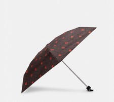 COACH Signature Pop Floral UV Mini Umbrella Chestnut Red C6418 NWT