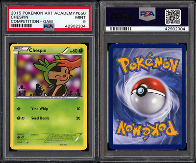 2015 Pokemon Art Academy Promo CHESPIN (Gabi) PSA Mint RARE