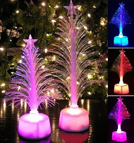 Mini Christmas Tree with Top Star Battery Powered Fiber Optic LED