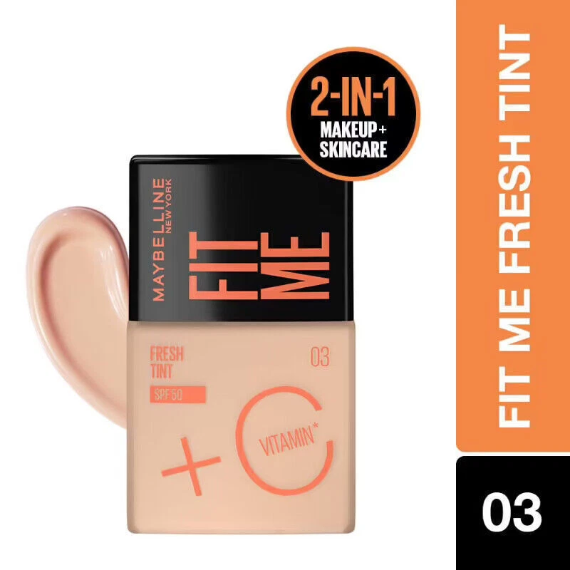 Tinte fresco Maybelline New York Fit Me con FPS 50 y vitamina C (30 ml) - Elige Foto 2 de 4