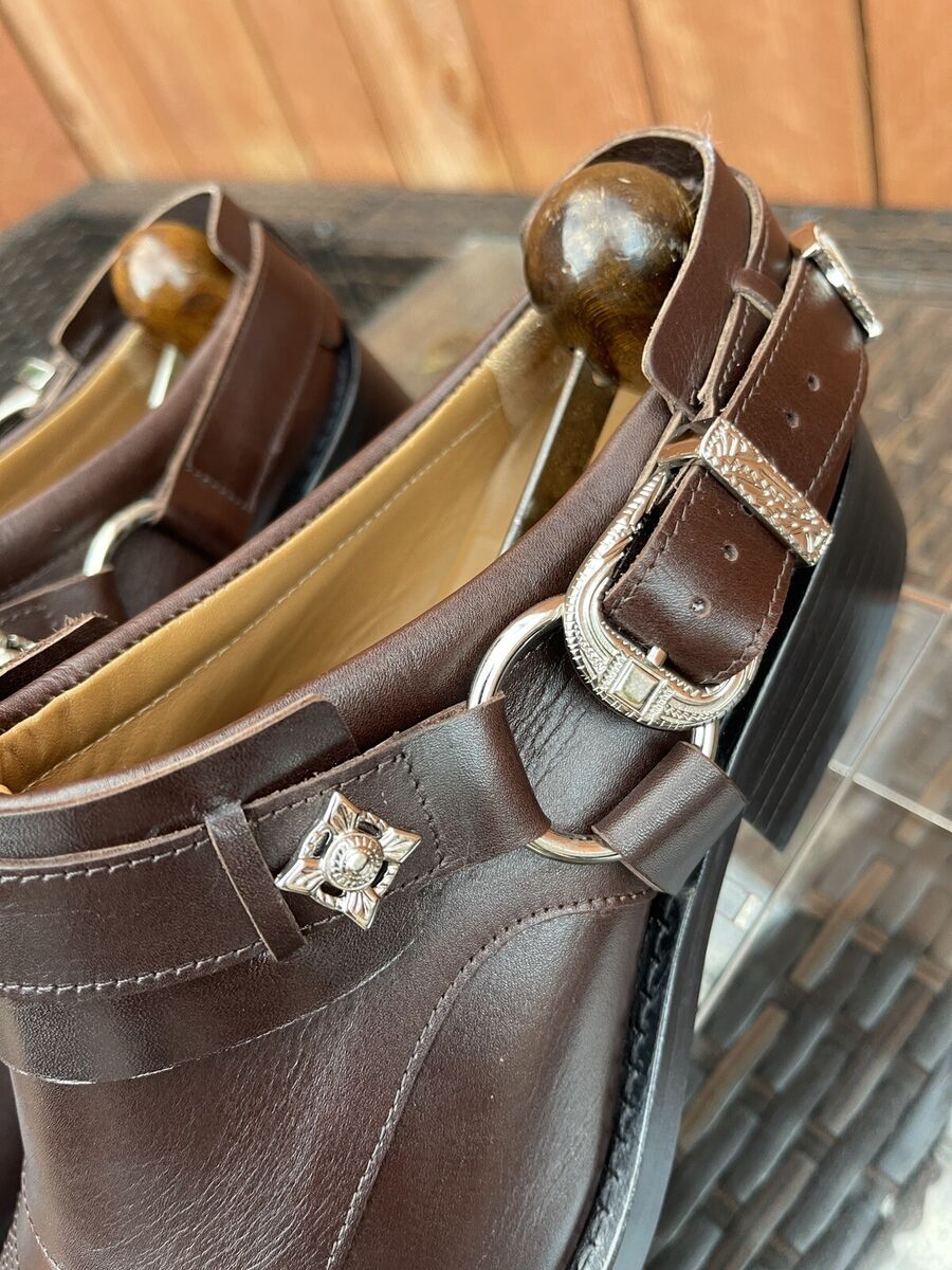 Toga Virilis Leather Brown Loafer Mule Silver Buckle EU 40 Toga Virilis Leather Brown Loafer Mule Silver Buckle EU 40