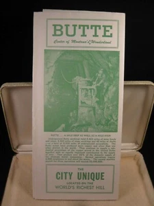 Vintage Butte Montana Worlds Richest Hill Map & program of events brochure RARE