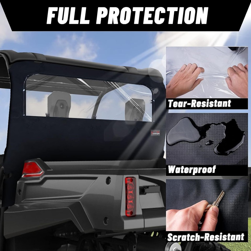 UTV Rear Window Black Fabric Rear Panel For Honda Pioneer 700 700-4 ...