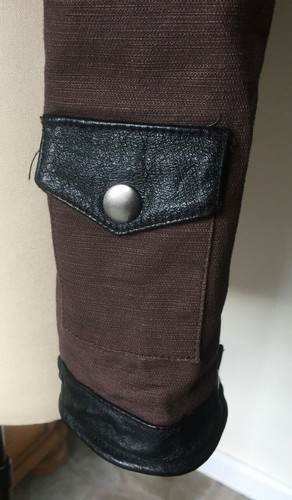 JAKETT New York- Brown with Black Leather Trim Wired Moto Jacket Size XS $450 - Picture 9 of 12