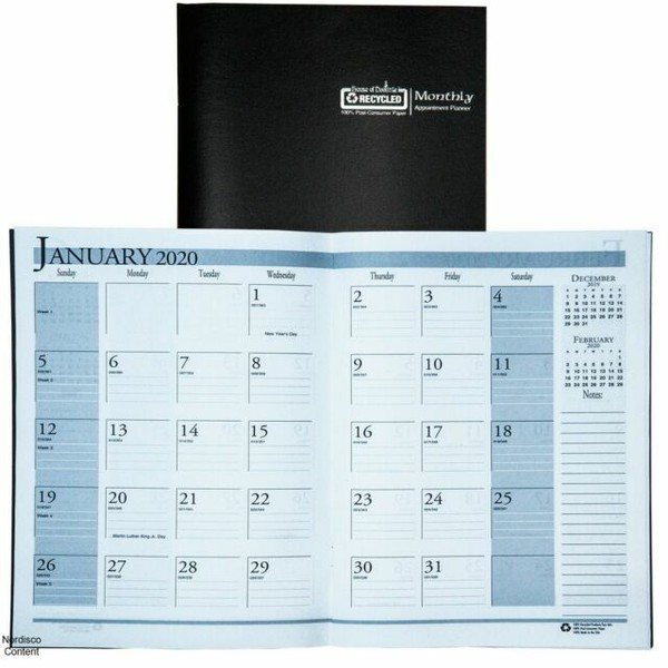 House of Doolittle 2020 Economy Calendar Planner Monthly Black Cover 8.