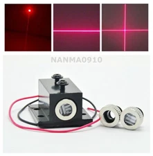 Red Dot/Line/Cross Laser Module 10mW 650nm Focus Adjustable Head 3V w Heatsink
