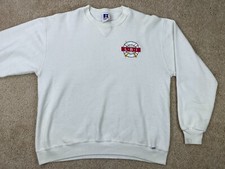 Vintage Russell Athletic Pullover Sweatshirt Men's Large Made in USA LBI White