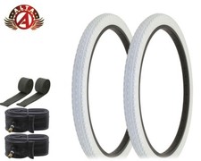 ALTA BICYCLE WIRE BEAD CRUISER TIRES 26 x 2.125 WHITE HEAVY DUTY DIAMOND 6pc SET