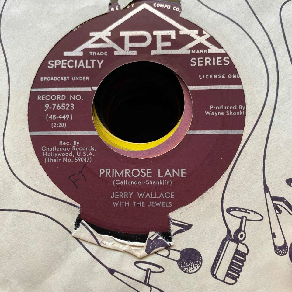 Jerry Wallace – Primrose Lane / By Your Side Vinyl Record VG+ R42 Foto 2 de 2