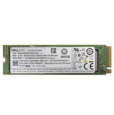 Dell 960GB PCIe Gen3 NVMe RI TLC 2280 M.2 SSD PE8010 DELL 21GXV