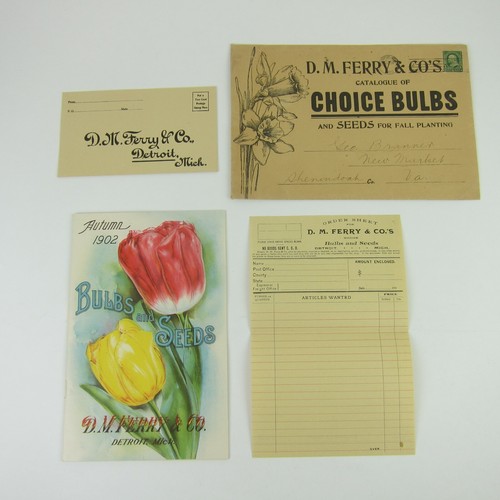 Catalog D.M. Ferry & Co Flower Bulbs & Seeds Advertising Lot Autumn Antique 1902