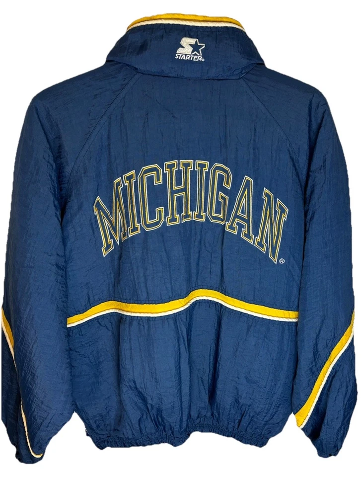 Vintage 1990s Starter Pullover Jacket Michigan Woverines Puffy Size Large - Image 2 of 4