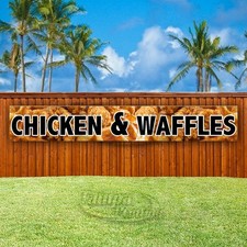 CHICKEN WAFFLES Advertising Breakfast Food Vinyl Banner Flag Sign USA XL01959