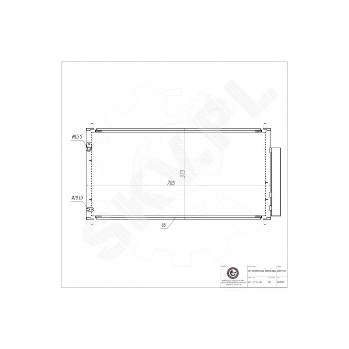 Condenseur de clim pour Honda Civic IX 80110TV1E02 en aluminium noir