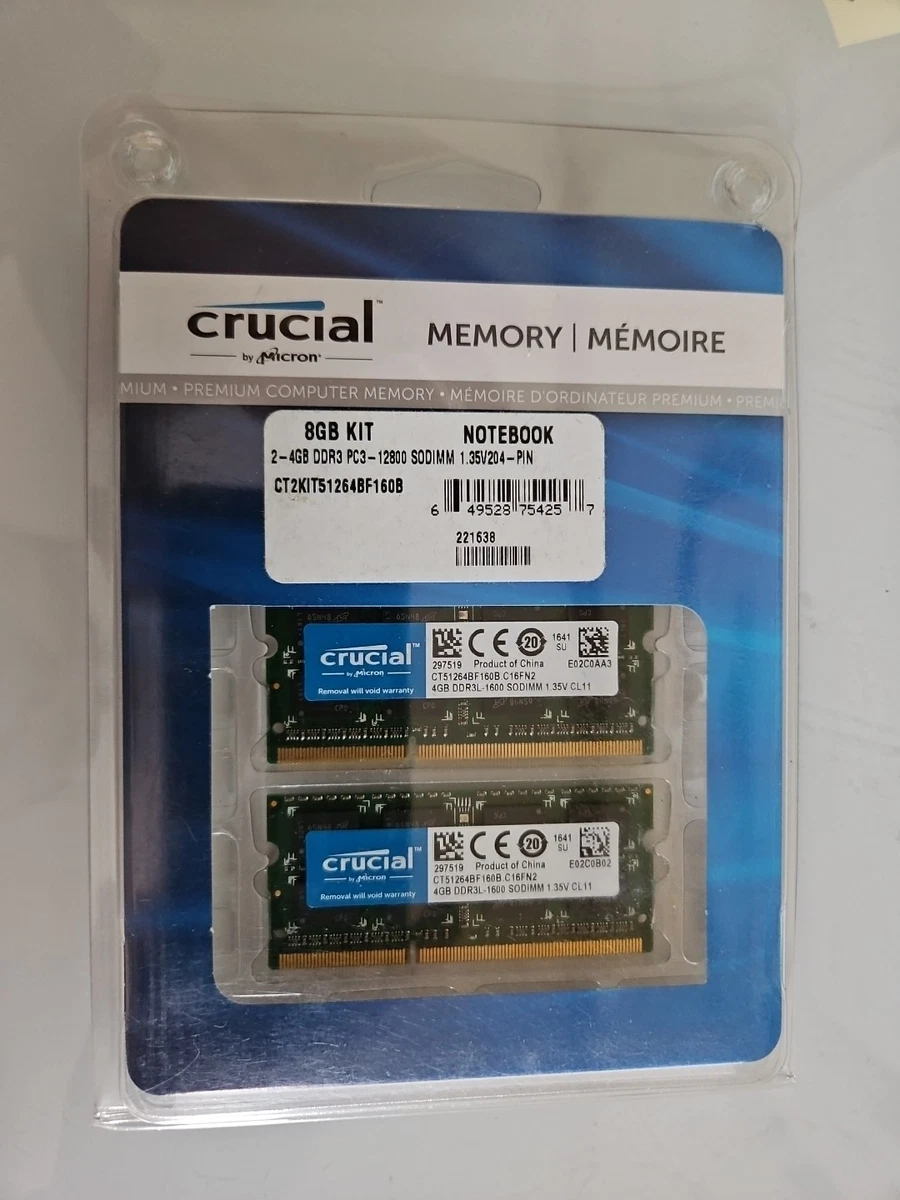 Ram Ddr4 2x4gb Kit RAM Crucial 16GB (2x8GB) DDR3L SODIMM – Per Laptop, Velocità 1600MHz (PC3L-12800S), Non-ECC | Rinnova Il Tuo Vecchio Portatile! RAM DDR3L Per Laptop - Foto 12