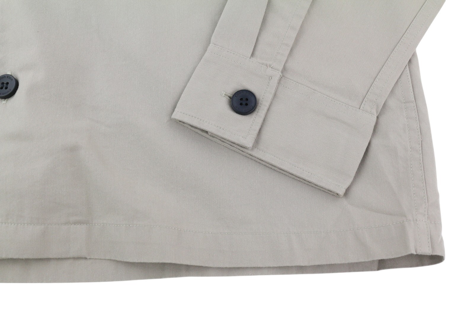 CALVIN KLEIN Men Shirt L Beige Button-Up Polo Patch Pockets Overshirt RRP119 * image 5