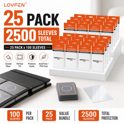 LOVFEN 1200 card sleeves 600/1200/2500/5000ct Topload