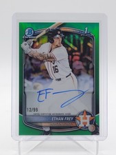 ETHAN FREY 2025 BOWMAN CHROME DRAFT 1ST GREEN REFRACTOR AUTO /99 Q3855