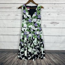 Talbots Dress Womens 4 Purple Floral Oprah Collection Lined Spring Church
