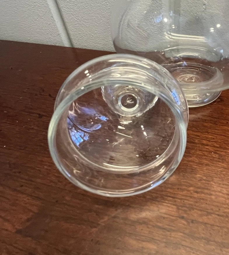 Clear Glass Apothecary Jar 7” Candy Decor Display Used - Image 3 of 4