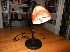 Honsel Leuchte Tischlampe mit Glasschirm 70er Jahre | Schwarz