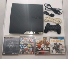 Sony PlayStation 3 PS3 Slim Console 120GB With Oem Controller And Games Tested 