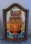 (VTG) 1980 OLD STYLE BEER STAINED GLASS LOOKING LIGHT-UP SIGN MAN CAVE GAME ROOM