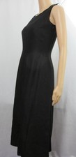 Talbots Petites Irish Linen Black Sheath Dress Long Sleeveless Round Neck SZ 4