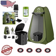 Pop-Up Camping Toilet Tent Kit: Privacy Shower Changing Room, 4-Season UV Pro...
