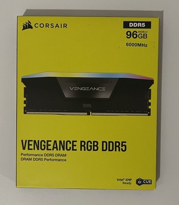 CORSAIR Vengeance RGB DDR5 RAM 96GB (2x48GB) 6000MHz CL30 (CMH96GX5M2B6000C30)