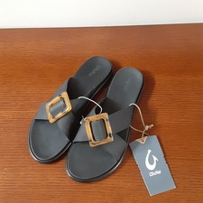 Olukai La  i Slide Womens 8 Black Water Resistant Slip On Comfort Sandals New