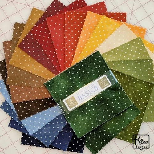 Quilting Cotton Fabric 5" Charm Pack Maywood Studio Basics Bountiful Polka Dots - product listing photo