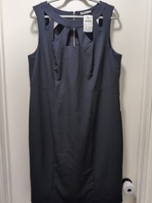 Eliza J Triangle Cutout Sleeveless Shift Dress Stretch Black Women's Size 18 NWT