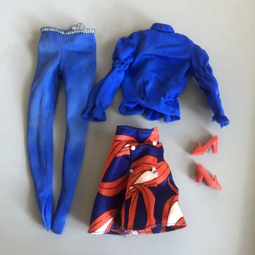Vintage 1972 Barbie All American Girl #3337 Outfit Skirt Shirt Shoes Tights