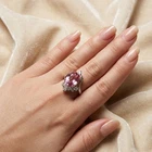 Classically Bubblegum Pink Sapphire 6.50Ct 925 Sterling Silver White Gold Rings