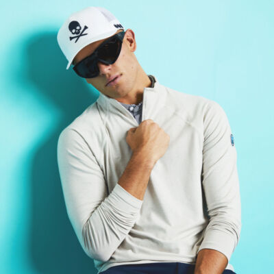 New Mens G/FORE GFORE LUXE QUARTER ZIP MID LAYER G4MA23K123AO-STNH ...