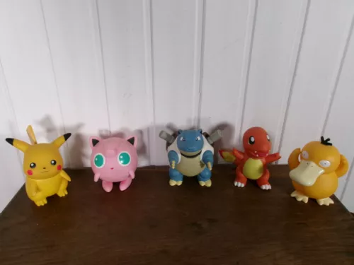lot 5 Figurine 1998 TOMY POKEMON: Pikachu Psykokwak Rondoudou Tortank Salameche