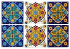 Set Of 6 Home Decor Moroccan Interior Exterior Ceramic Wall Tiles 6 x 6 Inch