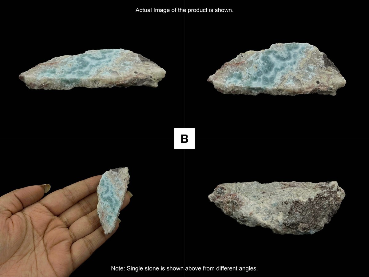 Ocean Blue Natural Larimar Mineral Specimen, One Side Sliced