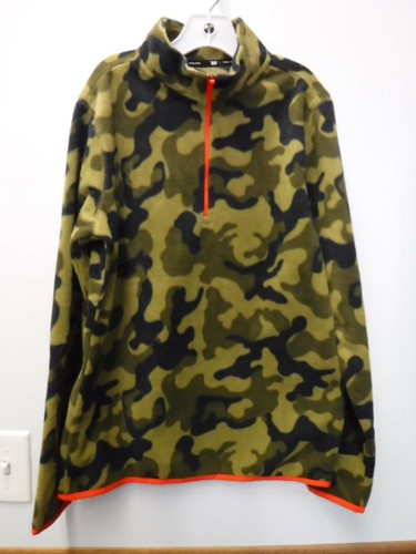 MAGLIONE RAGAZZO TAGLIA MEDIA 10/12 TEK GEAR OLIVA MIMETICO PILE 1/4 ZIP NUOVO #20084