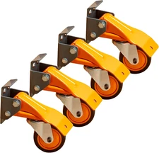 Heavy Duty Workbench 4-Caster Set for Workshop Mobility, Swivel, Locking 155 Pou