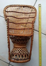 AR3 - Ancien Fauteuil EMMANUELLE de Poupée en rotin Hauteur 36 cm